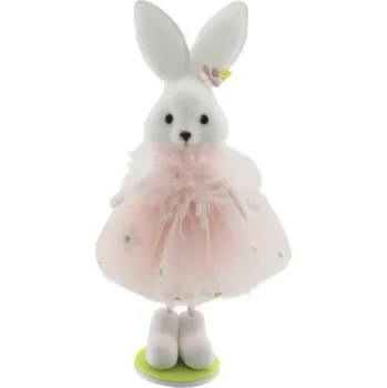 Velikonoční dekorace Velikonoční dekorace zajíc v šatech 18 cm růžová