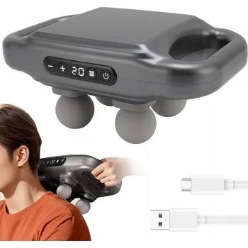 Masážní přístroj MASÁŽNÍ PISTOLE SE 4 NÁSTAVCI NA KRK, RAMENA, SPODNÍ ČÁST ZAD, STEHNA A CHODIDLA