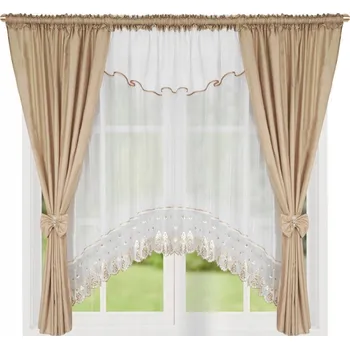 Příslušenství pro záclonu a závěs Dekorativní sada krátkých záclona voál závěsy, 155x400cm