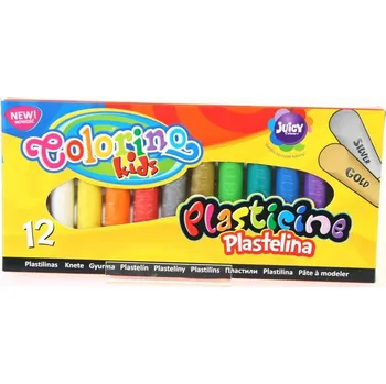 Modelovací hmota PLASTELÍNA pro děti 12 BAREV sada PATIO COLORINO plastelína ZLATÁ
