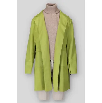 Dámský kabát Kardigan/blejzr imitace broušené kůže 2125 barva: zelená-oliva, velikost: S/M