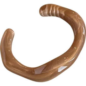 Náramek Dámský akrylový náramek manžeta 6 cm šířka nepravidelný tvar otevřený tloušťka 1,15 cm moderní design pro každodenní nošení hnědá