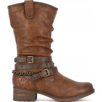 Dámské kozačky Mustang dámské kozačky ke kolenům na blokovém podpatku, velikost 41