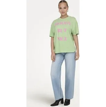Dámské tričko ONLY T-Shirt Rilly 15316994 Zelená Regular Fit XS