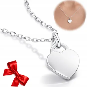 Náhrdelník Stříbrný náhrdelník 925 Srdce jemný řetízek 50 cm přívěsek srdíčko
