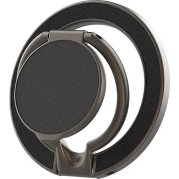Oboustranný stojan na telefon s magnetickým kroužkem 5,7 x 5,8 cm Magnetický držák na mobil Univerzální stojánek na stůl i do auta černá