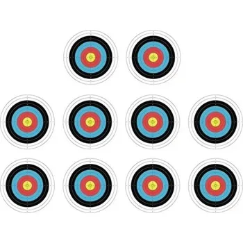 Čištění zbraně 10 ks Lukostřelecké terče 40 x 40 cm Kulaté papírové profesionální terče Bodové hodnocení 1–10 Středový křížek