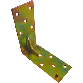Tesařské kování Úhelník spojovací zesílený tesařský pro dřevo střechy 125x125x55 zlatý