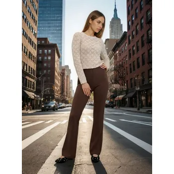 Dámské kalhoty Sinsay - Kalhoty flare - hnědá - 723GZ-84X - 723GZ-84X-S