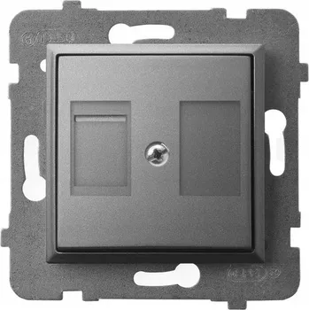 Elektrická zásuvka MODULÁRNÍ ZÁSUVKA KEYSTONE PŘÍMÁ S KRYTKOU OSPEL ARIA GPK-1UP/p/70 ŠEDÁ MATNÁ