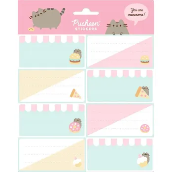 samolepka Pusheen Samolepky na sešity, knihy s kočkou pro děti - Sada 16 kusů