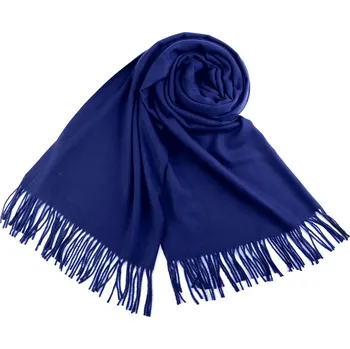 Šátek / šála typu pashmina s třásněmi 65x180 cm, velké, 30 (08) modrá královská