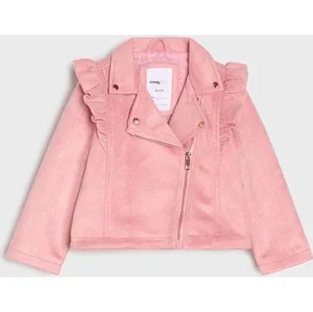 Dívčí bunda Sinsay - Motorkářská bunda z&nbsp;imitace semiše - růžová - 972EO-39X - 972EO-39X-98
