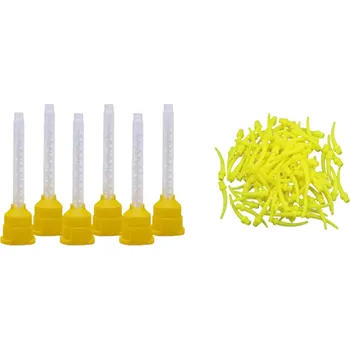 Dentální hygiena Sada jednorázových zubních míchacích trysek 1:1 Silikonová pryž pro otisky Stomatologické intraorální míchací špičky 100 ks hrotů a 50 ks trysek