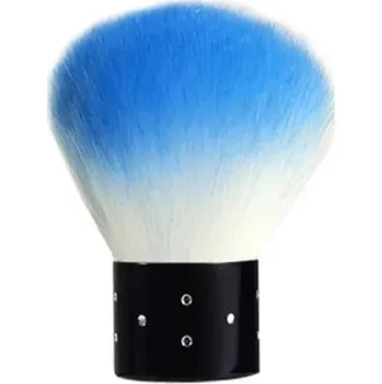 Profesionální kosmetický štětec kulatý tvar houby Víceúčelový make-up štětec na pudr, prach a líčení Jemná vlákna modrá