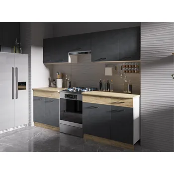 Kuchyňská linka DNZ Kuchyňská linka Mela 240 matera/dub craft zlatý