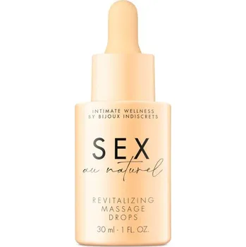 Lubrikační gel Bijoux Indiscrets Sex Au Naturel Revitalizing Massage Drops 30 ml, hydratační kapky s vyváženým pH