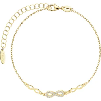 Náramek Pozlacený stříbrný náramek se zirkony - nekonečno - AP544-1600