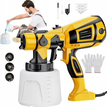 STŘÍKACÍ PISTOLE NA MALOVÁNÍ 1400ML AEROGRAF PRO DOMÁCÍ POUŽITÍ