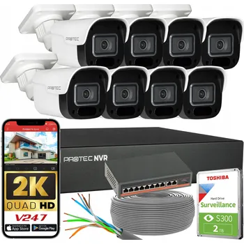 IP kamera Sada pro Monitorování 8 IP PoE Kamer 4Mpx Switch PoE Detekce HDD 2TB