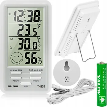 Meteostanice BEZDRÁTOVÁ METEOROLOGICKÁ STANICE NA BATERIE TEPLOMĚR-VLHKOMĚR SENZOR BLOW TH803