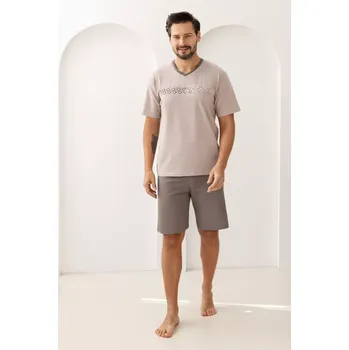 Pánská móda PÁNSKÉ PYŽAMO 503 BIG W/26 Béžová 2XL