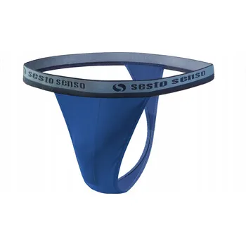 Slipy Sesto Senso Pánské Tanga STM01 bavlněné slipy s plochými švy - Tmavě modrá, velikost M