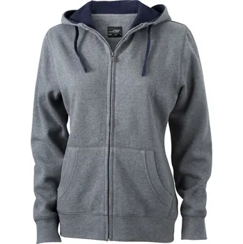 Dámská mikina Daiber | JN 962 grey melange/navy M Mikina s kapucí (dámská)