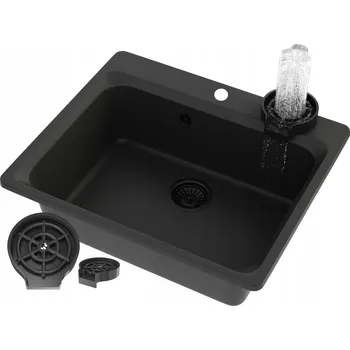 Granitový dřez Jednokomorový granitový dřez Granitan ZANTE, černý