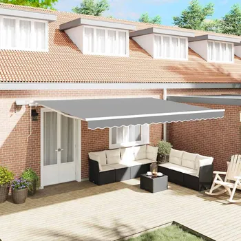 Markýza Rám markýzy s LED pásovými světly Bílá 400 × 300 cm Hliník313201