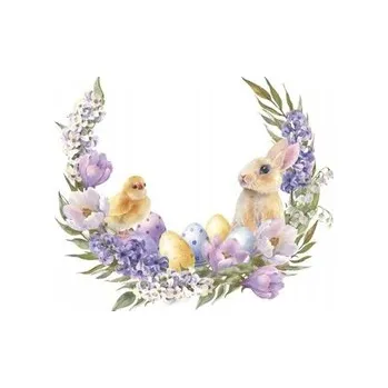 Papírový ubrousek Papírové ubrousky Kuřátko a Králíček, 33x33 cm, 20 ks