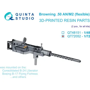 Plastikový model Quinta studio 1/72 Browning .50 AN_M2 (flexible) MG (2 pcs.)