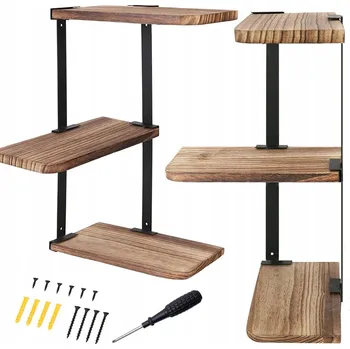 police Rohová Police Skříňka Závěsná Moderní Industriální se 3 POLICEMI