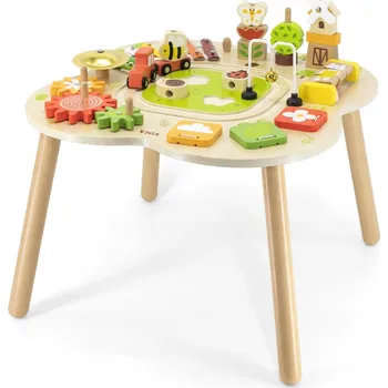 Dřevěná hračka Dřevěný Vzdělávací Stolek pro Děti - Třídič, Xylofon, Pyramida Viga