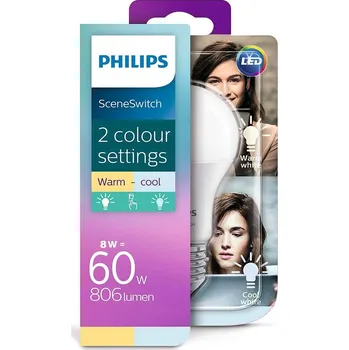 Žárovka PHILIPS Žárovka 2v1 SceneSwitch LED E27 8W