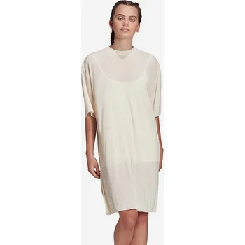 Dámské šaty Y3306 adidas Originals šaty mini oversize HF7547-KREMOWÁ 38