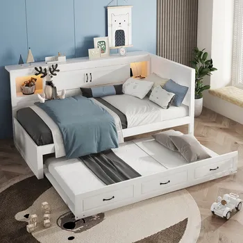 Postel Jednolůžková dřevěná postel Arhatreya 90x200 cm bílá