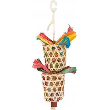 Pro ptáka Trixie Závěsná hračka košíčky s hnízdícím materiálem pro ptáky 35cm