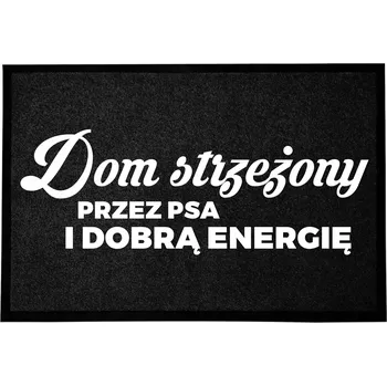 Rohožka VSTUPNÍ ROHOŽKA 40X60CM ČERNÁ S VTIPNÝM NAPISEM "HLÍDÁNO PSEM"