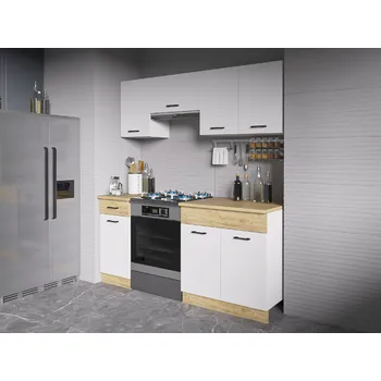 Kuchyňská linka DNZ Kuchyňská linka Mela 180 bílá/dub craft zlatý