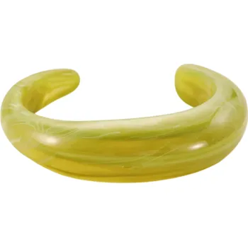 Náramek Dámský akrylový náramek manžeta 6 cm geometrický tvar otevřený moderní design pro každodenní nošení zelená