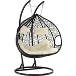 MOB Závěsné houpací dvoukřeslo Tempo Kondela Dalvoa 2 (hnědá + krémová)