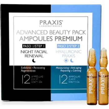 Kosmetická sada Praxis Laboratorios Duo ampule pro exfoliaci a hydrataci – Advanced Beauty Pack 24 ks Množství: 2ks (set 1 + 1)