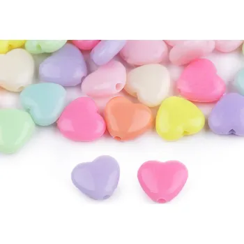 Dětské navlékací korálky Plastové korálky hvězda, srdce, květ 20 g, velké, 1 (13x13 mm) mix srdce