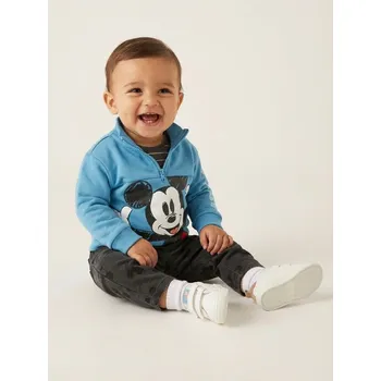 Oblečení a móda Sinsay - Bavlněná mikina s potiskem Mickey Mouse - modrá - 631AS-58X - 631AS-58X-98