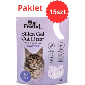 Silikonové stelivo stelivo pro kočky My Friend Silica Lavender 3,8 l x 15 ks
