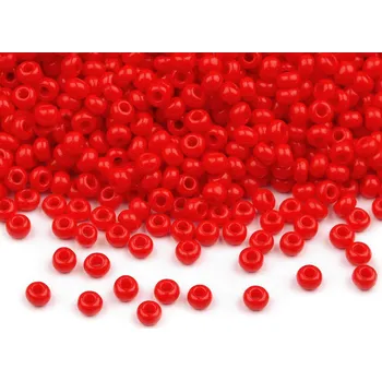 Dětské navlékací korálky Rokajl Preciosa 10/0 - 2,3 mm, malé, 93170 červená