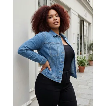 Sinsay - Džínová bunda plus size - modrá - 537GY-50J - 537GY-50J-4XL