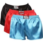 3PACK dámské trenky Styx klasická guma saténové vícebarevné (3L06307) XL