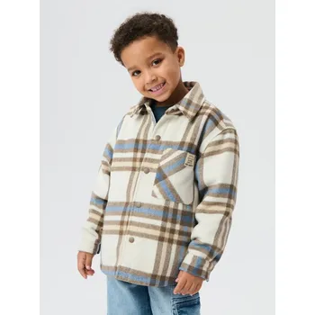 Chlapecká bunda Sinsay - Kostkovaná košilová bunda - béžová - 382HZ-80X - 382HZ-80X-134